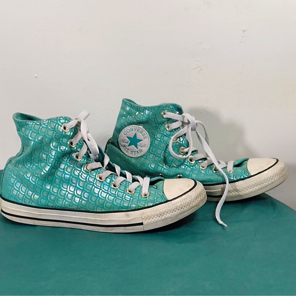 Converse Chuck Taylor All Star High Top Turquoise Lace Up Sneakers 162149C